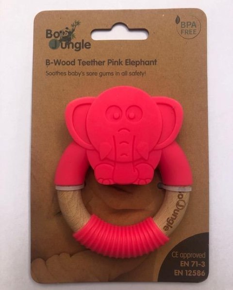 B-Gryzak drewniano-silikonowy Animals Elephant Pin