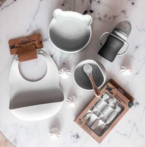 B-Talerzyk silikonowy Bear z przyssawką Grey