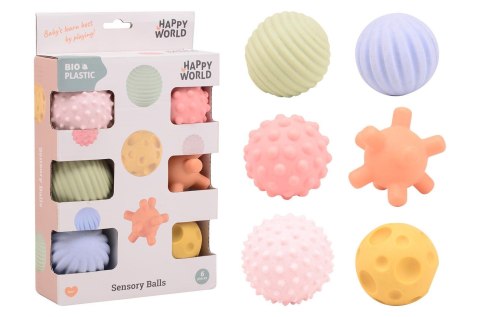 Kulki sensoryczne BIOplastik 6 szt Happy World 0m+