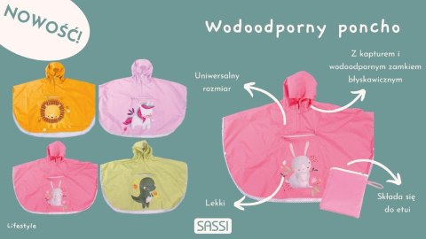 Ponczo przeciwdeszczowe Jednorożec (3-6 lat) SASSI