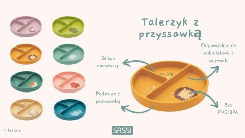 Talerz silikonowy z przyssawką Słonik SASSI