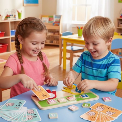 TOOKY TOY Drewniana Zabawka Edukacyjna do Nauki Liczenia Na Palcach Dodawanie i Odejmowanie