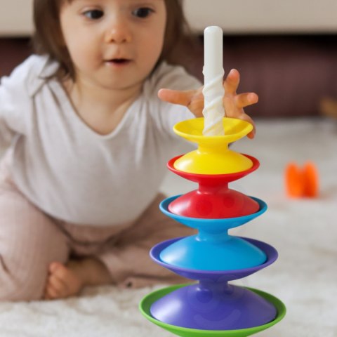 WOOPIE BABY Kolorowa Wieża Układanka Piramidka Edukacyjna 18m+