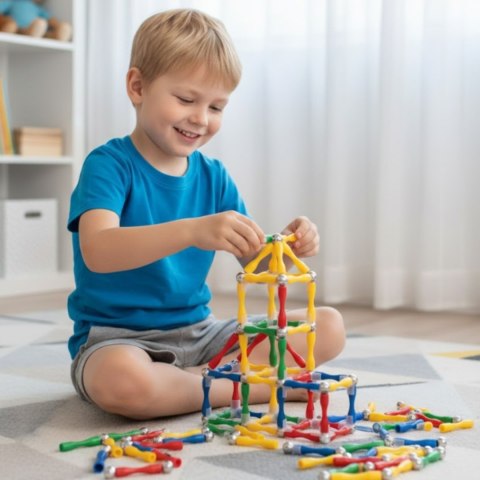 WOOPIE Klocki Magnetyczne Konstrukcyjne 3D 128 el. XXL
