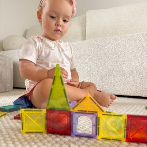WOOPIE Klocki Magnetyczne Konstrukcyjne 3D Zestaw Edukacyjny Zamek Pojazdy110el..