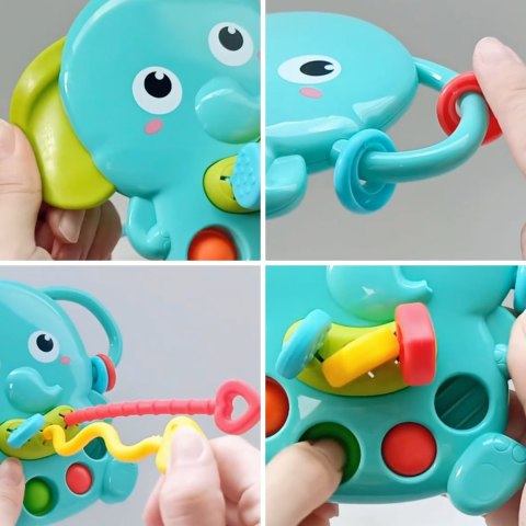 WOOPIE BABY Gryzak Sensoryczny Słonik Montessori 4w1