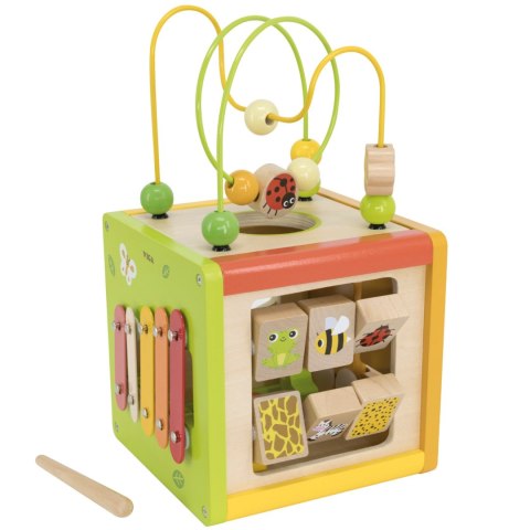 VIGA Drewniana Kostka Edukacyjna 5w1 Sorter Przeplatanka Montessori