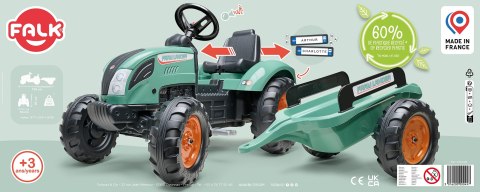 FALK Traktor Lander Zielony na Pedały z Przyczepką od 3-7 Lat