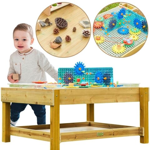 MASTERKIDZ Drewniany Stół Edukacyjny 1200L STEM Outdoor + Akcesoria
