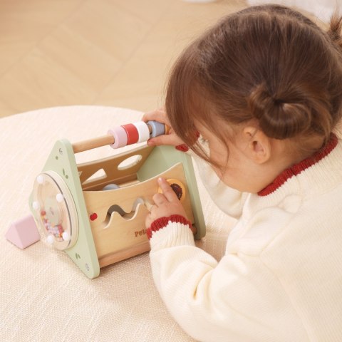 VIGA Drewniana Układanka Sorter Kształtów Montessori Klocki Liczydło PolarB
