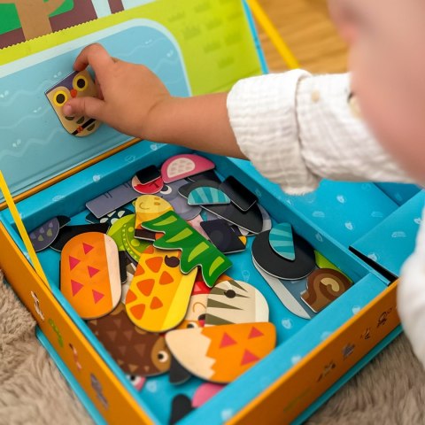 CLASSIC WORLD Układanka Magnetyczna Zwierzęta Tablica Klocki Puzzle Pamięć 60 el.