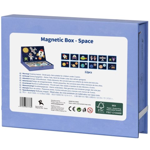 TOOKY TOY Układanka Magnetyczna Puzzle Montessori Pudełko Edukacyjne Kosmos 72 el.