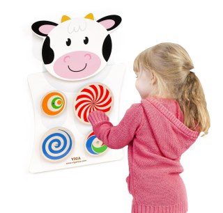 VIGA Drewniana Tablica Manipulacyjna Krówka Certyfikat FSC Montessori