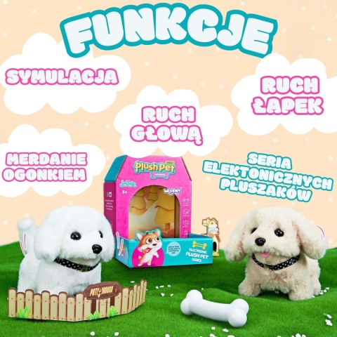WOOPIE Piesek Interaktywny Pluszak z Kością Bichon Golden Retriever