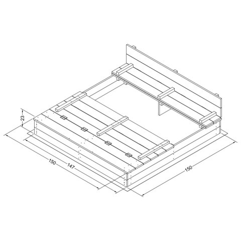 AXI Piaskownica XXL Ella 150 x 150 z Ławeczkami Antracyt