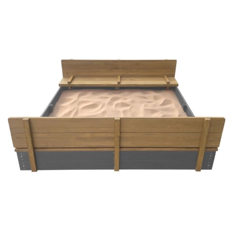 AXI Piaskownica XXL Ella 150x150 z Ławeczkami Szara