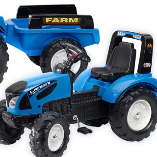 FALK Traktor Landini Niebieski na Pedały z Przyczepką od 3-7 lat