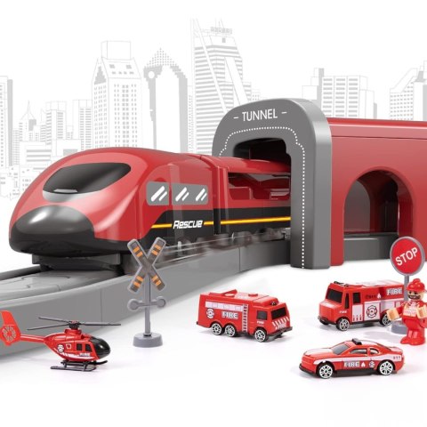 WOOPIE Zestaw Kolejka Elektryczna Pendolino Straż Pożarna 66el.