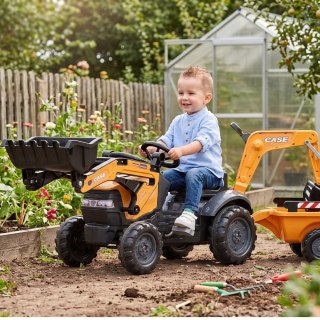 FALK Traktor na Pedały CASE z Łyżką Koparką i Przyczepą 2-5 lat