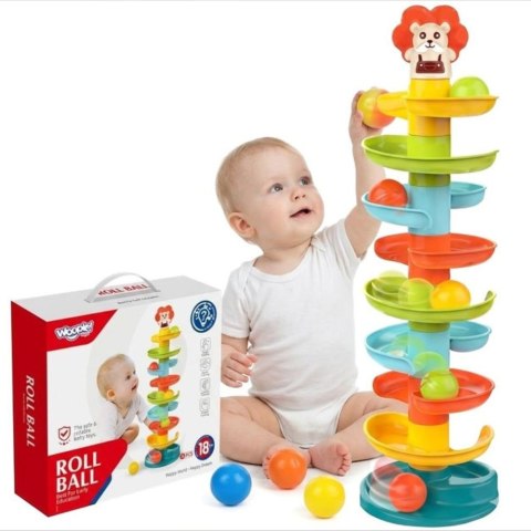 WOOPIE BABY Kulodrom Tor Kulkowy Zestaw Spirala + 6 Kulek