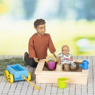 Akcesoria do domku dla lalek piaskownica zestaw zabawek dla dzieci, Lundby