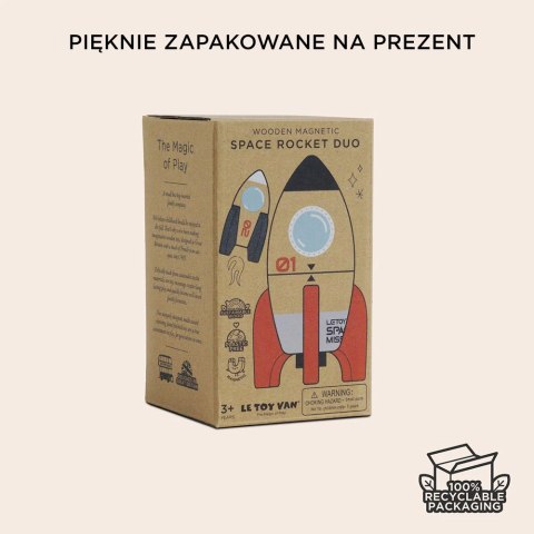 Drewniana rakieta, zestaw rakiet, zabawka dla dzieci, lot kosmos Le Toy Van