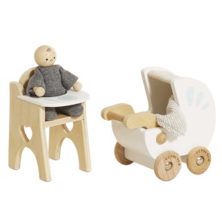 Drewniane mebelki do domku dla lalek zestaw z lalką, zabawka, Le Toy Van