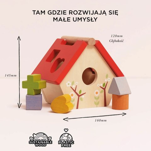 Drewniany sorter kształtów domek dla ptaków, zabawka edukacyjna, Le Toy Van