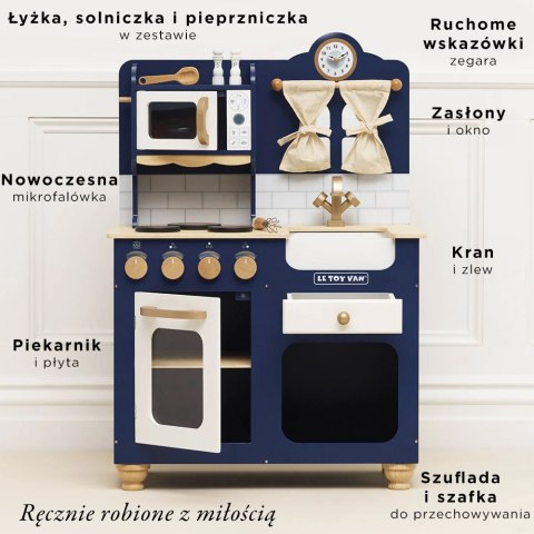 Duża drewniana kuchnia dla dzieci Oxford, zabawkowa kuchenka, Le Toy Van