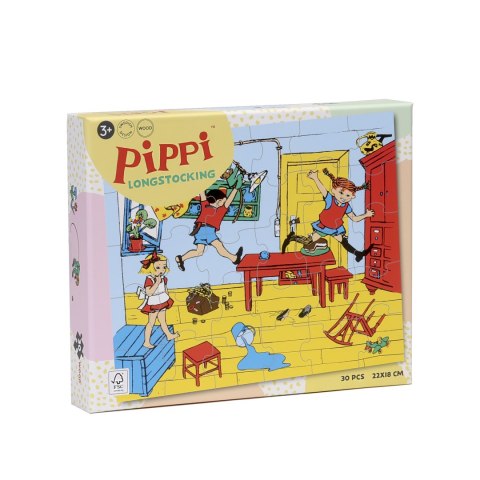 Drewniane puzzle Pippi Langstrumpf 30 szt. edukacyjna zabawka dla dzieci