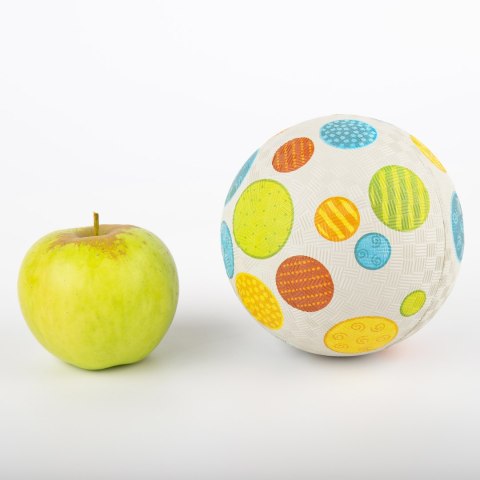 Piłka dla dzieci kauczukowa szara w kółka 12 cm sigikid
