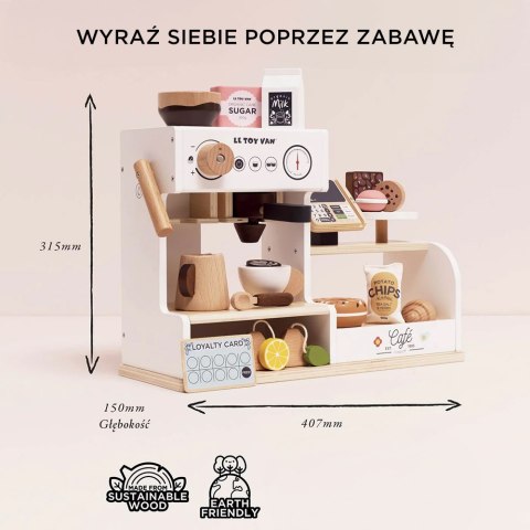 Drewniana kawiarnia dla dzieci, sklep, zabawa w odgrywanie ról, Le Toy Van