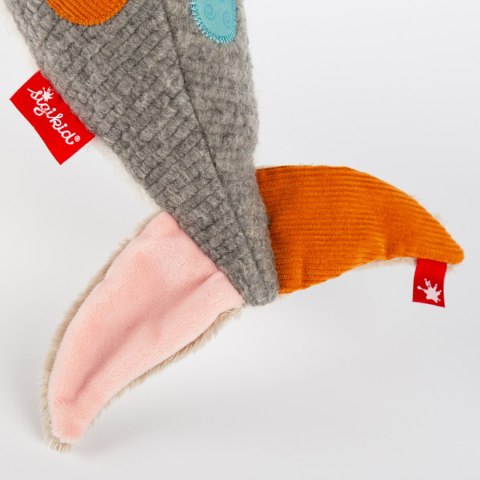 Pierwsza przytulanka Delfin 33cm patchworkowa zabawka dla dzieci sigikid