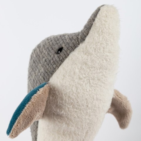 Pierwsza przytulanka Delfin 33cm patchworkowa zabawka dla dzieci sigikid