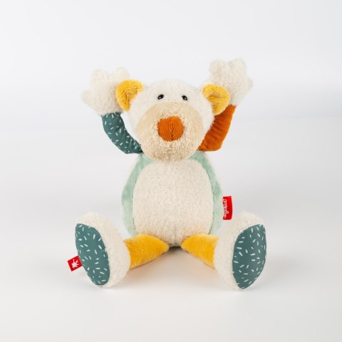 Pierwsza przytulanka pluszowy Miś Polarny 31cm patchworkowa zabawka sigikid