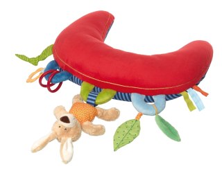 Poduszka do leżenia na brzuszku 37cm zabawka ruchowa grzechotka sigikid