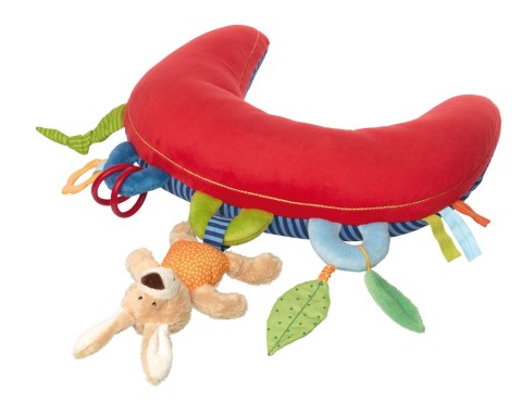 Poduszka do leżenia na brzuszku 37cm zabawka ruchowa grzechotka sigikid
