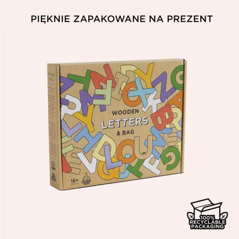 Drewniane literki, zabawka układanka edukacyjna nauka dla dzieci Le Toy Van