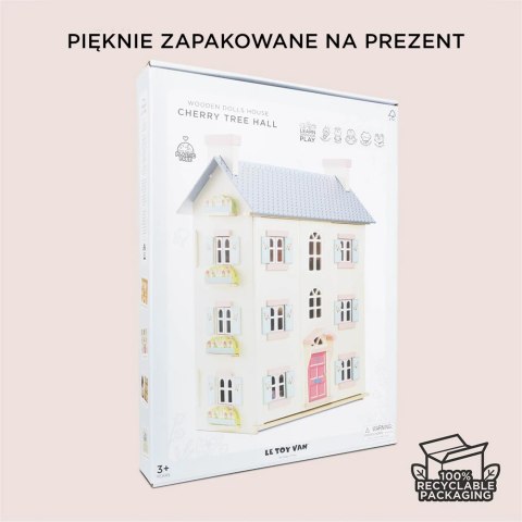 Drewniany domek dla lalek Cherry Tree Hall, zabawka dla dzieci, Le Toy Van
