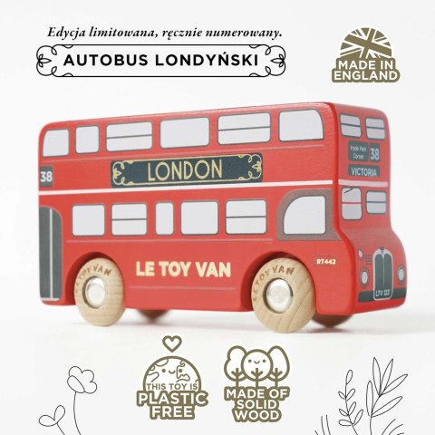Drewniany piętrowy kolekcjonerski autobus, Londyn, dla dzieci, Le Toy Van
