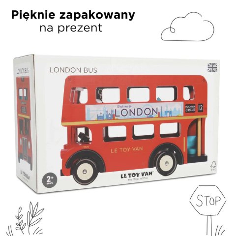 Drewniany piętrowy kolekcjonerski autobus, Londyn, dla dzieci, Le Toy Van