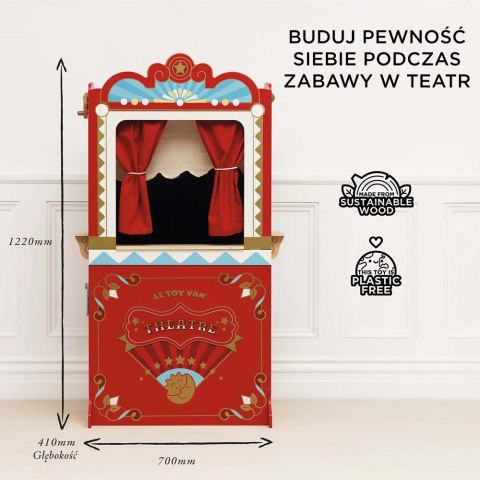 Drewniany teatr lalek Showtime zabawka dla dzieci odgrywanie ról Le Toy Van