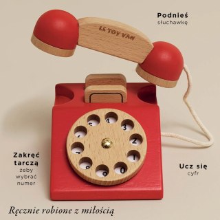 Drewniany telefon vintage, zabawka dla dzieci, odgrywanie ról, Le Toy Van