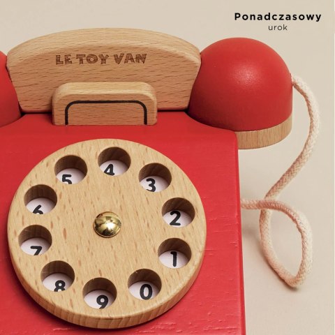 Drewniany telefon vintage, zabawka dla dzieci, odgrywanie ról, Le Toy Van