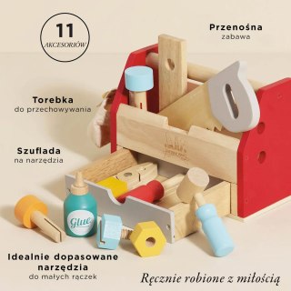 Drewniany zestaw narzędzi, skrzynka z narzędziami, majsterkowicz Le Toy Van