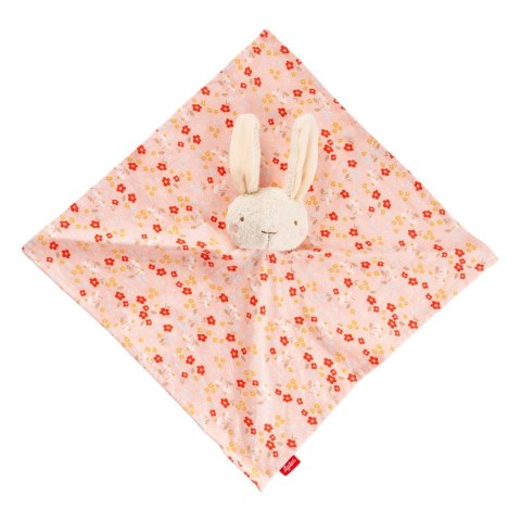 Pierwsza przytulanka komforter bawełniany Króliczek różowy 32 cm sigikid