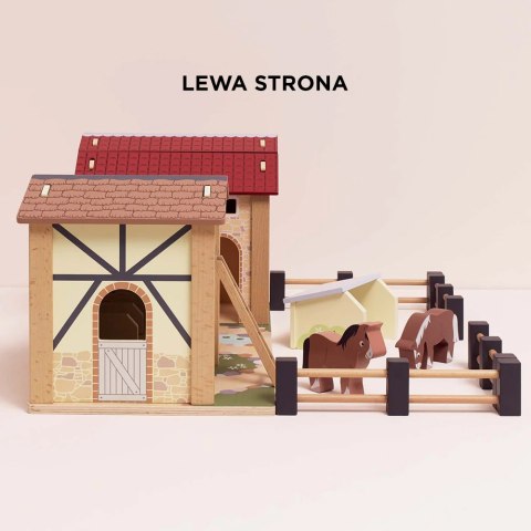 Drewniana farma zestaw z figurkami, zabawka dla dzieci, koniki, Le Toy Van