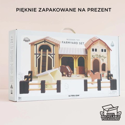 Drewniana farma zestaw z figurkami, zabawka dla dzieci, koniki, Le Toy Van
