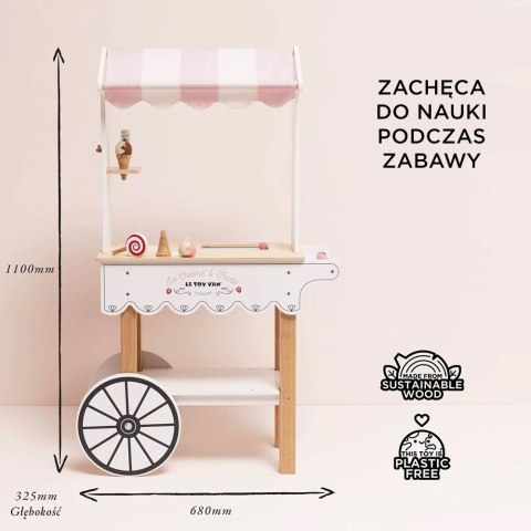 Drewniana lodziarnia dla dzieci, słodki stół, zabawka, lody, Le Toy Van