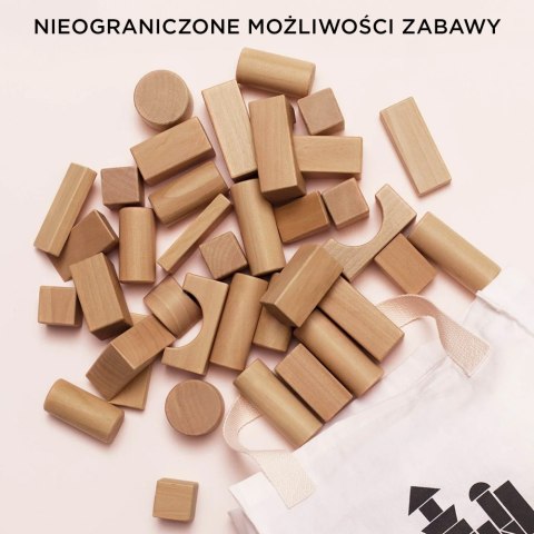 Drewniane klocki naturalne 60 sztuk, zabawka układanka dla dzieci, Le Toy Van